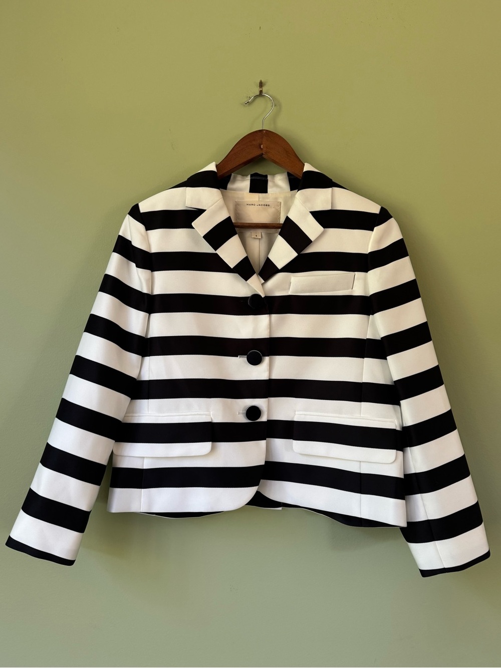 Marc Jacobs Striped Tailored Black White Blazer Jacket (As Seen on Betty White!)
